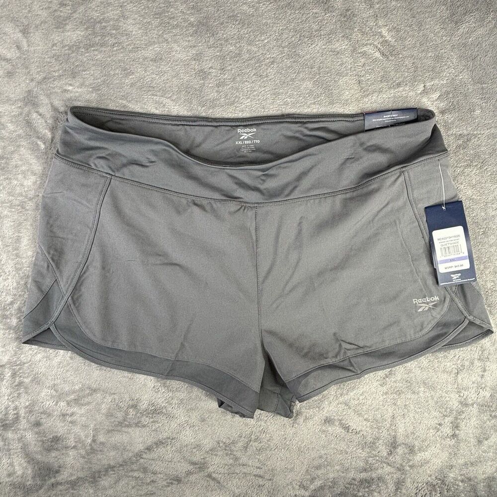 REEBOK Shorts Women's XXL Slim Short Power‎ Vector QuietShade Gray Lined New $45